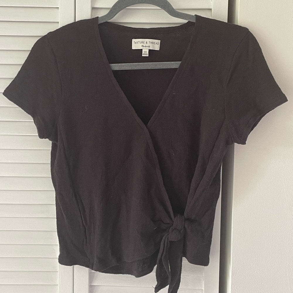 Madewell Texture & Thread Wrap Top